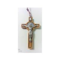 Cruz San Benito Metal-Madera Natural 8 cm (en caja)