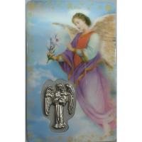 Estampa con Medalla Arcangel Gabriel 5.5 x 8.5 cm