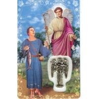 Estampa con Medalla Arcangel Rafael 5.5 x 8.5 cm (P5)