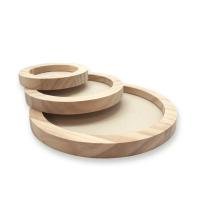 Expositor sobremesa redondo madera pack 3 piezas (11, 15, 20 cm)