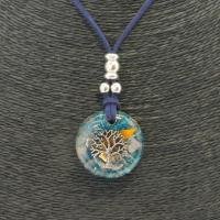 Collar Orgon Arbol de la Vida Azul (3,2 cm Ajustable)