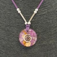 Collar Orgon Espiral Morado (3,2 cm Ajustable)
