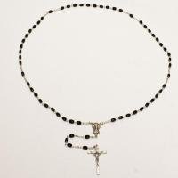 Rosario Cristal Piedra Rectangular Negro 5 mm